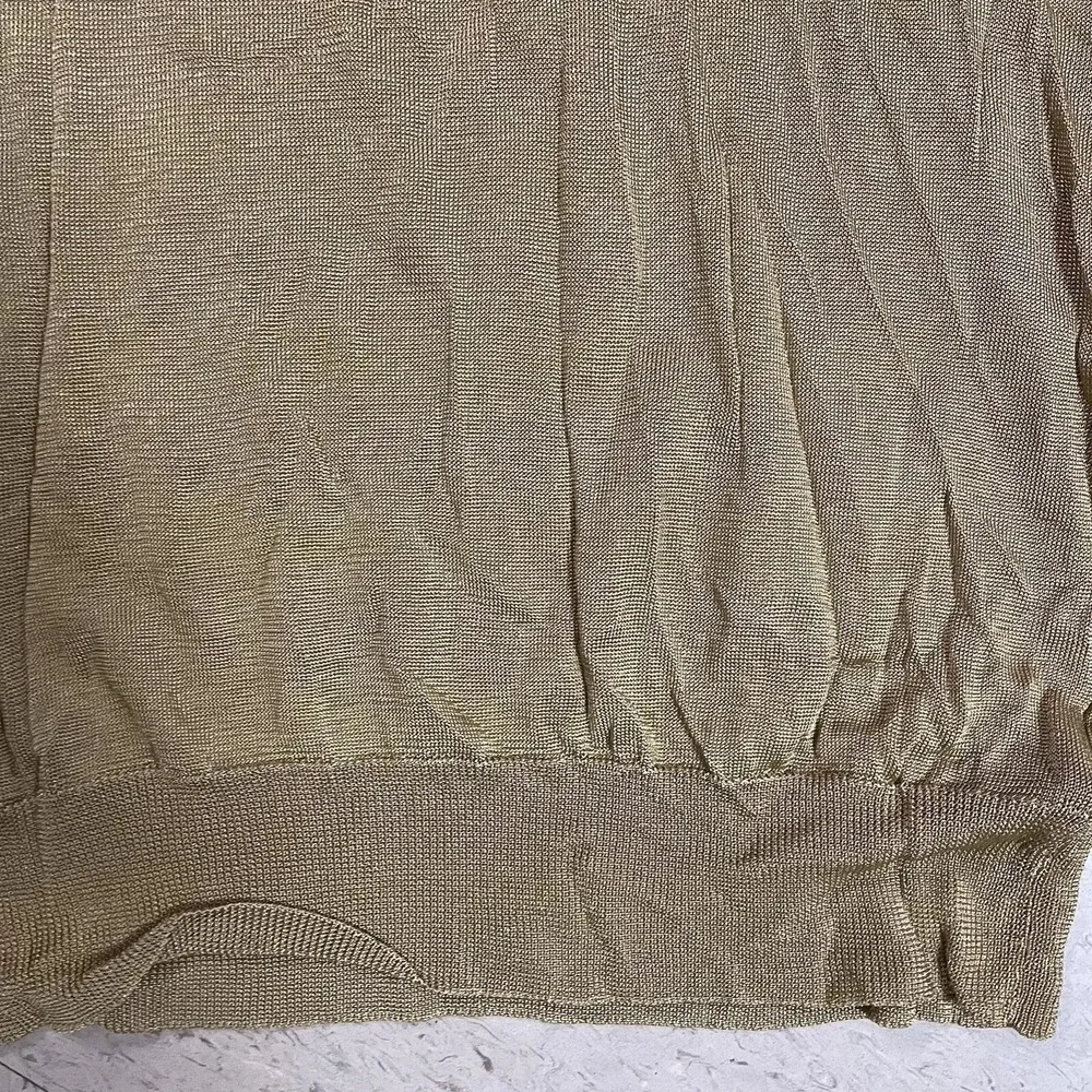 LAUREN RALPH LAUREN Womens Sz L Gold Metallic Long Sleeve Turtleneck‎ Knit Top